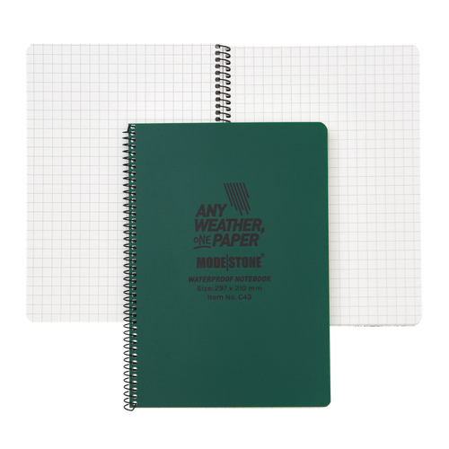 Modestone C43 Side Spiral Notepad A4 210x297mm - 50 sheets - GREEN