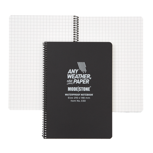 Modestone C50 Side Spiral Notepad A5 148x210mm - 50 sheets - BLACK