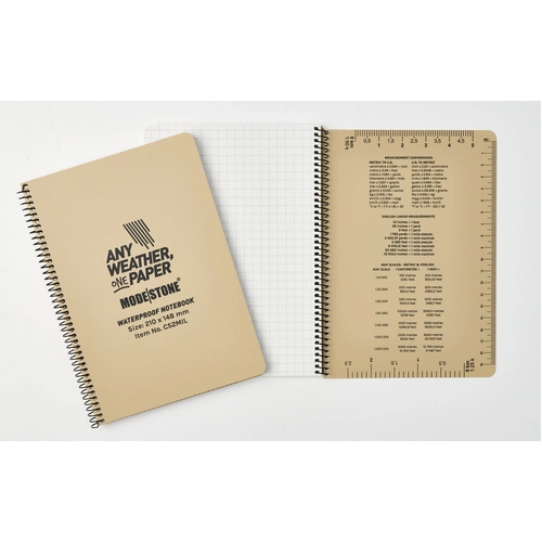 Modestone C52MIL Side Spiral Notepad A5, 148x210mm, 50 sheets, TAN (NSN: 7530-58-001-4066)