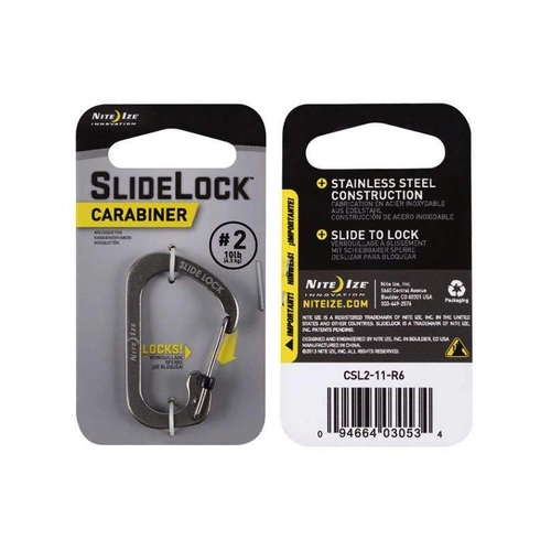 Nite Ize Carabiner Slidelock Steel Size #2 [Colour: Stainless Steel]