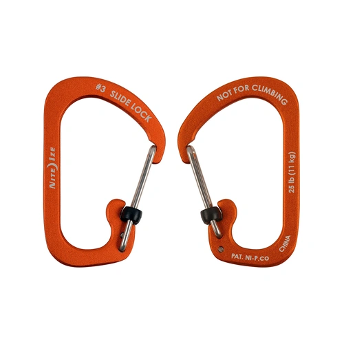 Nite Ize SlideLock Carabiner Aluminum #3 [Colour: Orange]