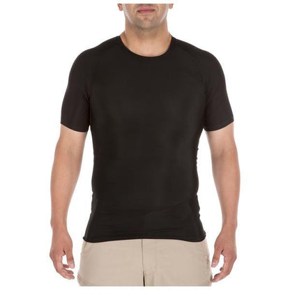 5.11 Tactical Antimicrobial Tight Crew Short Sleeve Shirt Black Outdoor Tactical Australia