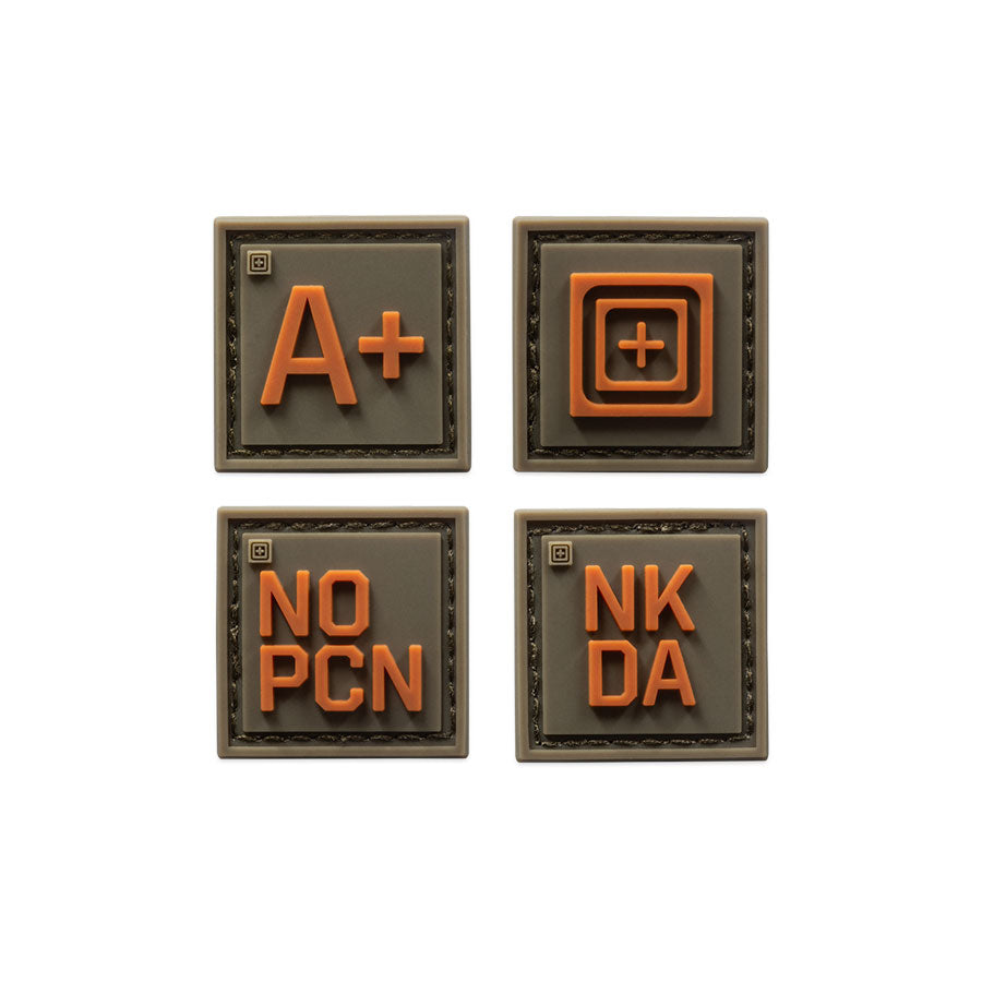 5.11 Tactical Blood Type Patch Kit A Pos Outdoor Tactical Australia