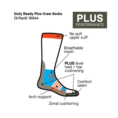 5.11 Tactical Duty Ready Plus Crew Socks Pack of 3 Outdoor Tactical Australia