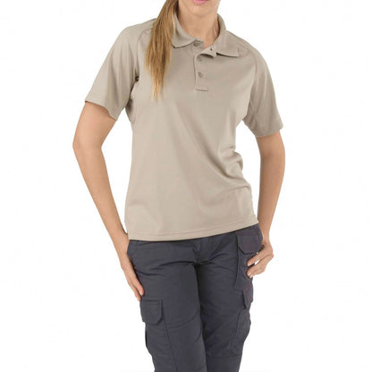 5.11 Tactical Womens Performance Short Sleeve Polo Silver Tan Medium Outdoor Tactical Australia