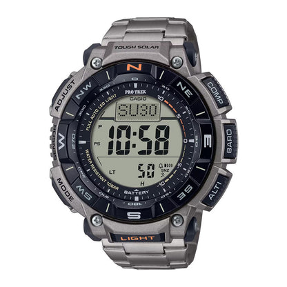 Casio Pro Trek Solar Triple Sensor Watch Silver Outdoor Tactical Australia