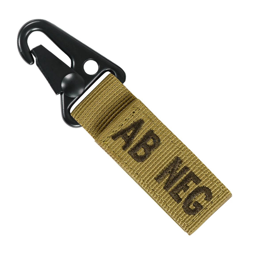 Condor Blood Type Key Chain Coyote Brown AB Negative Outdoor Tactical Australia