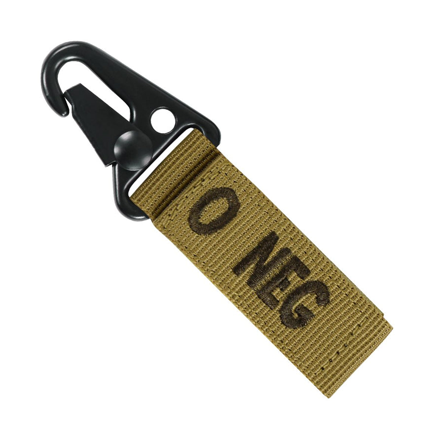 Condor Blood Type Key Chain Coyote Brown O Negative Outdoor Tactical Australia