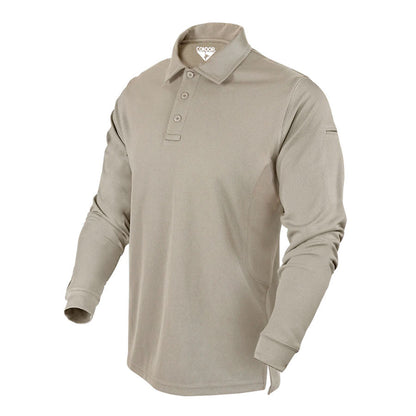 Condor Performance Long Sleeve Tactical Polo Sand Small Outdoor Tactical Australia