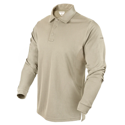 Condor Performance Long Sleeve Tactical Polo Silver Tan Small Outdoor Tactical Australia