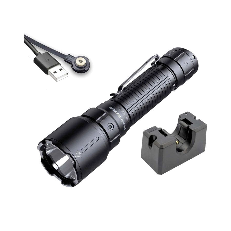 Fenix WF26R 3000 lumens 450m throw rechargeable torch with charging dock Outdoor Tactical Australia