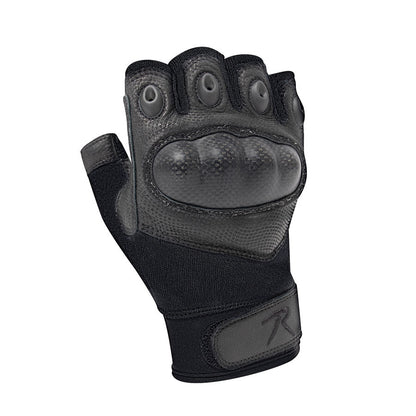 Milspec Fingerless Cut Resistant Carbon Hard Knuckle Gloves - Black Outdoor Tactical Australia