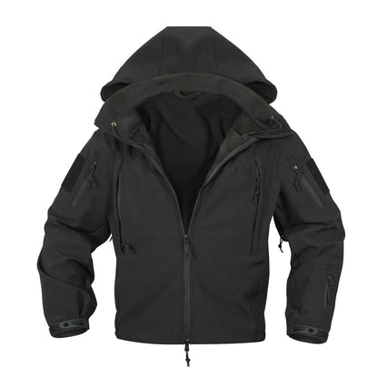 MilSpec Special Ops Tactical Softshell Jacket with Hood Black Outdoor Tactical Australia