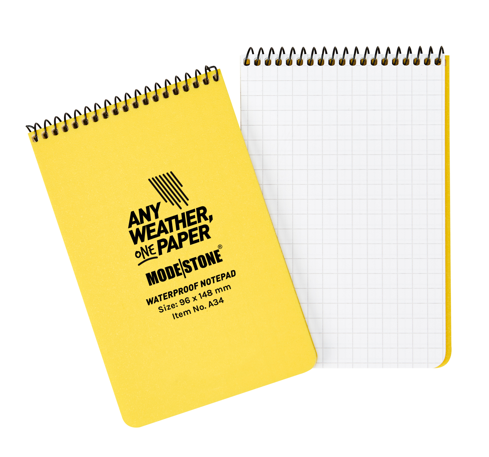 Modestone A34 Top Spiral Notepad 96x148mm 50 Sheets Yellow – Outdoor ...