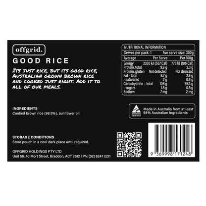 Offgrid Provisions Good Rice - Heat & Eat Meal Outdoor Tactical Australia