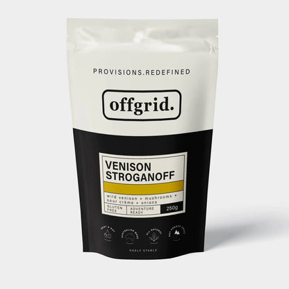 Offgrid Provisions Venison Stroganoff - Heat & Eat Meal Outdoor Tactical Australia