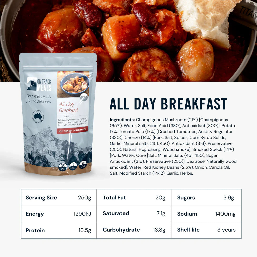 On Track Meals All Day Breakfast (Premium Range) Outdoor Tactical Australia