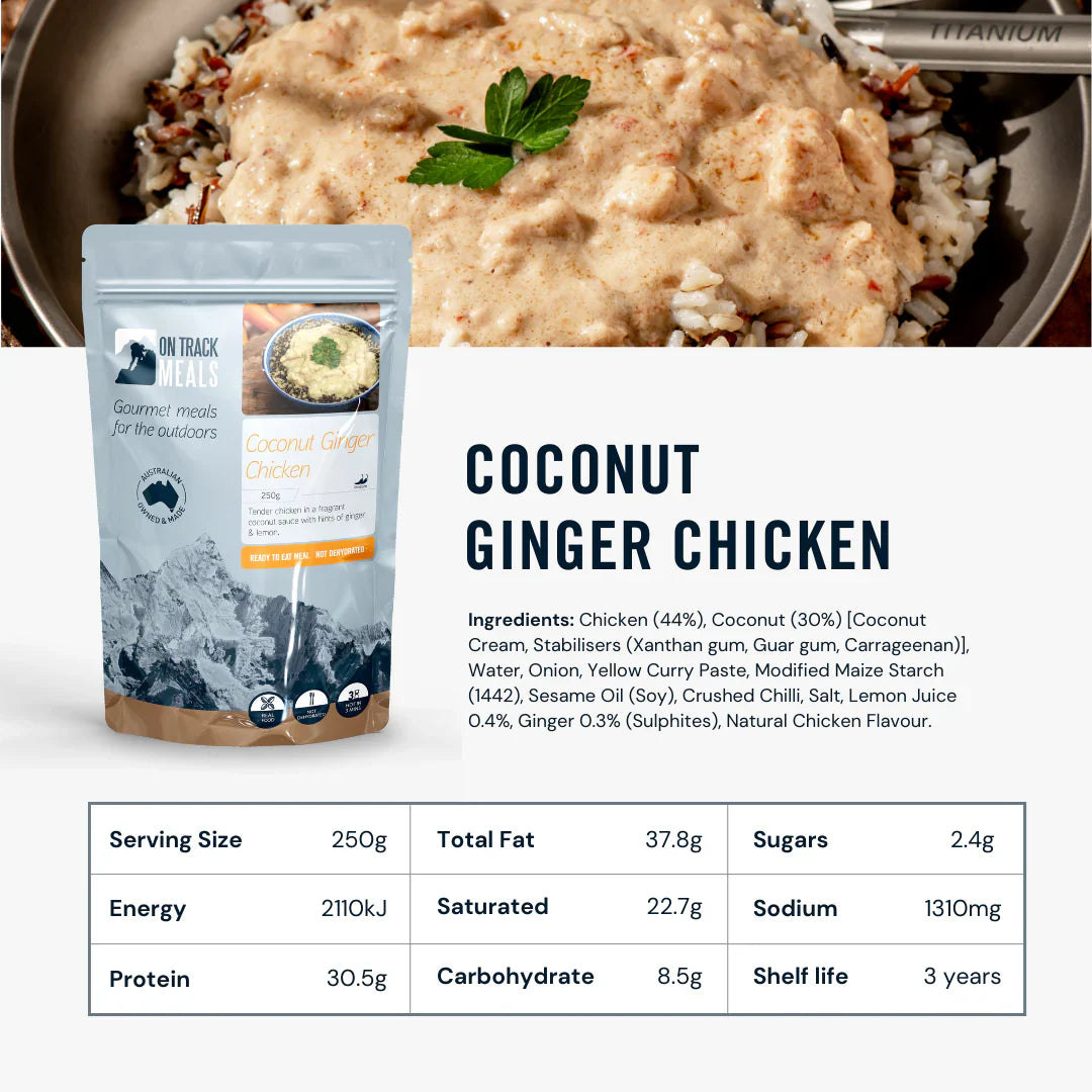 On Track Meals Coconut Ginger Chicken Outdoor Tactical Australia