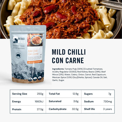On Track Meals Mild Chilli Con Carne Outdoor Tactical Australia
