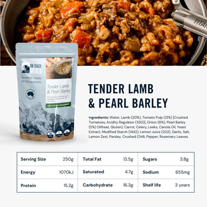 On Track Meals Tender Lamb & Pearl Barley Outdoor Tactical Australia