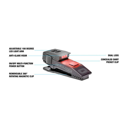 QuiqLite X1 USB Rechargeable Handsfree Dual LED Lighting - Red/White Outdoor Tactical Australia