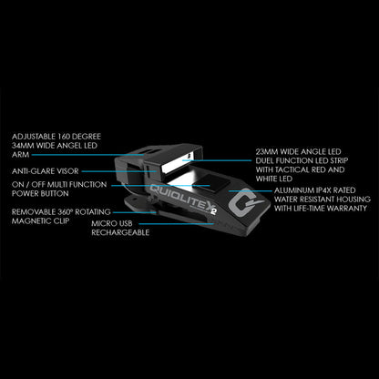 QuiqLite X2 Tactical Handsfree Rechargeable WhiteLite LED Lighting Outdoor Tactical Australia