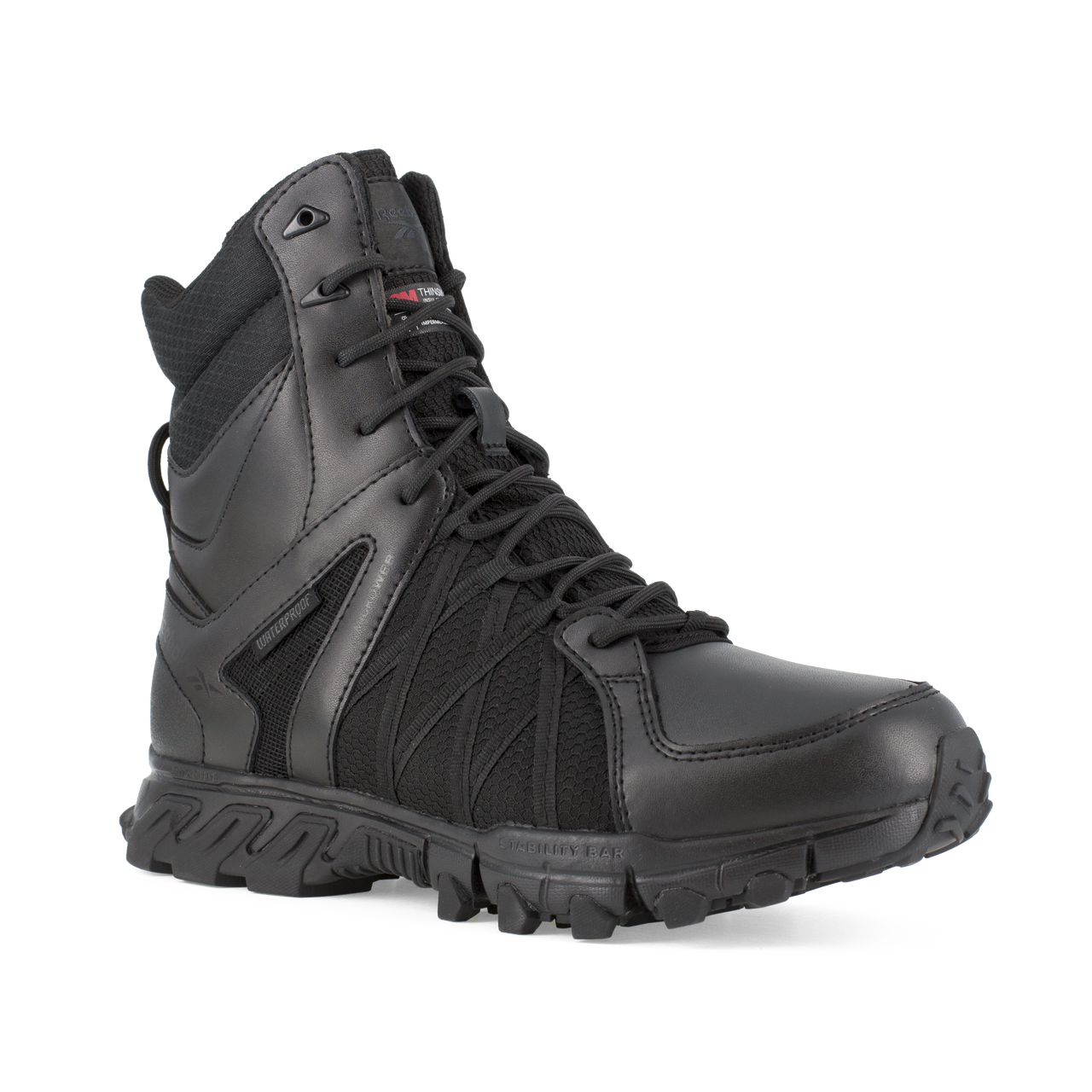 Reebok Tactical Men's 8 Inch Trailgrip Tactical Side Zip Waterproof Boots Black RB3455 Outdoor Tactical Australia