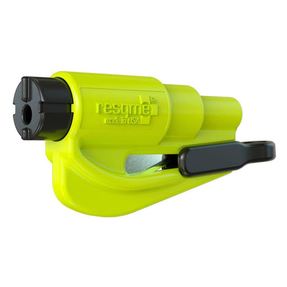 ResQme Rescue and Escape Tool with Glass Breaker and Seat Belt Cutter Neon Yellow Outdoor Tactical Australia