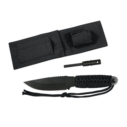 Rothco MilSpec Paracord Knife With Fire Starter Black Outdoor Tactical Australia