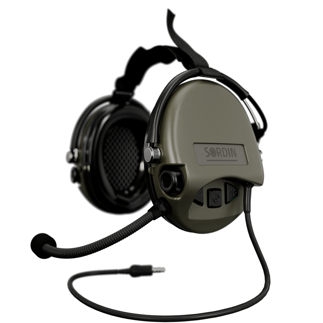 Sordin Supreme MIL CC Hearing Protection Version: Neck Band | Headband: Black Fabric/Cloth | Cup Colour: OD Green Outdoor Tactical Australia