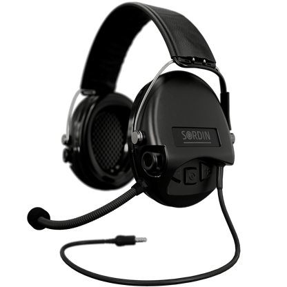 Sordin Supreme MIL CC Hearing Protection Version: Standard Headband | Headband: Black Leather | Cup Colour: Black Outdoor Tactical Australia