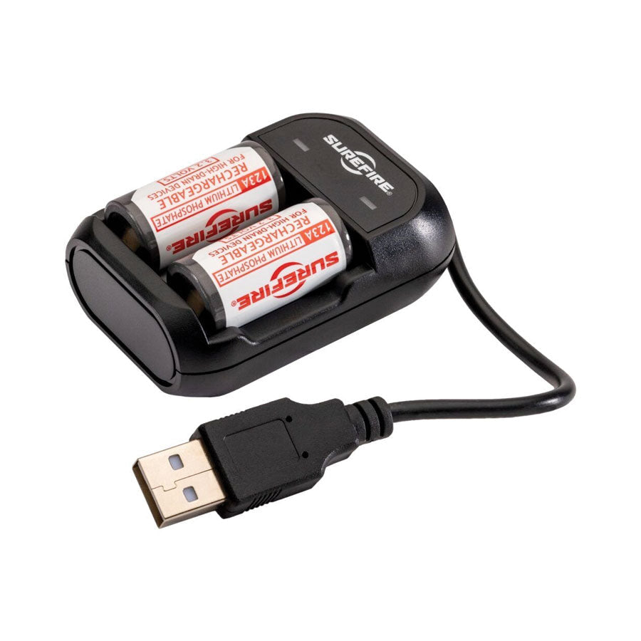 SureFire SFLFP123 Rechargeable Batteries 2 Pack Batteries + Charger Outdoor Tactical Australia