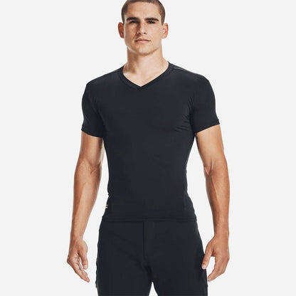 Under Armour Tactical Heatgear Compression V-Neck Tee Black Small Outdoor Tactical Australia