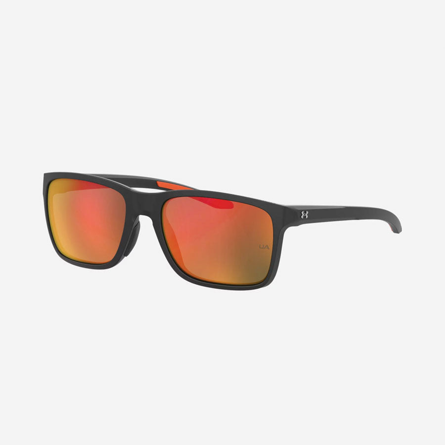 Under Armour UA Hustle Mirror Sunglasses Shiny Black Frame Infrared Mirror Outdoor Tactical Australia
