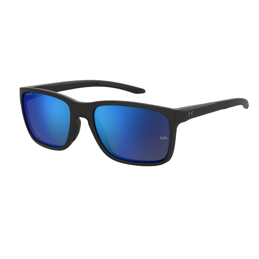 Under Armour UA Hustle Sunglasses Matte Black Polarized Blue Mirror Outdoor Tactical Australia