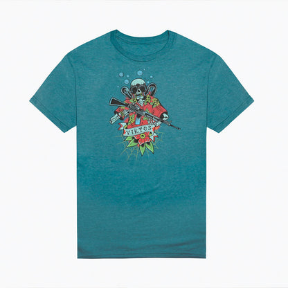 VIKTOS Easy Days Tee Cyan Heather Small Outdoor Tactical Australia