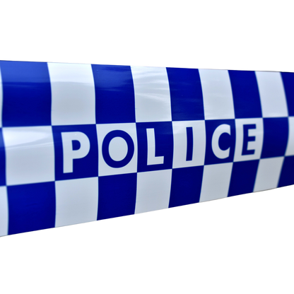 VTS Police Barricade Tape Blue and White Checkered Reflective 1000ft Roll Outdoor Tactical Australia