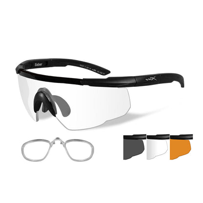 Wiley X Saber Advanced 3 Lens Kit Matte Black Frame + RX Insert Outdoor Tactical Australia