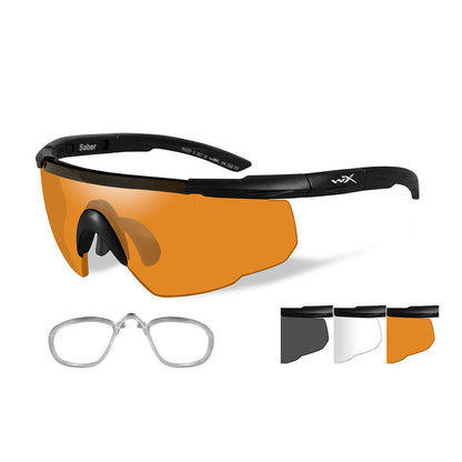 Wiley X Saber Advanced 3 Lens Kit Matte Black Frame + RX Insert Outdoor Tactical Australia