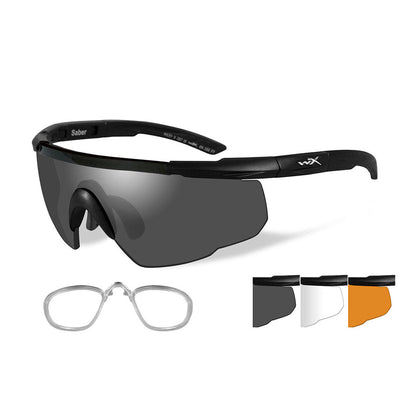 Wiley X Saber Advanced 3 Lens Kit Matte Black Frame + RX Insert Outdoor Tactical Australia