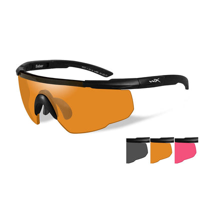 Wiley X Saber Advanced Eyeshield Vermillion Three Lens Matte Black Frame Outdoor Tactical Australia