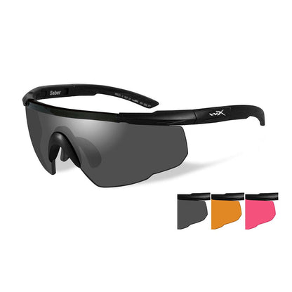 Wiley X Saber Advanced Eyeshield Vermillion Three Lens Matte Black Frame Outdoor Tactical Australia