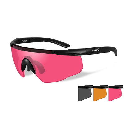 Wiley X Saber Advanced Eyeshield Vermillion Three Lens Matte Black Frame Outdoor Tactical Australia